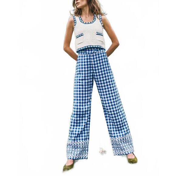 NEW HUNTER BELL clover sweater tank in white blue - Picture 4 of 5